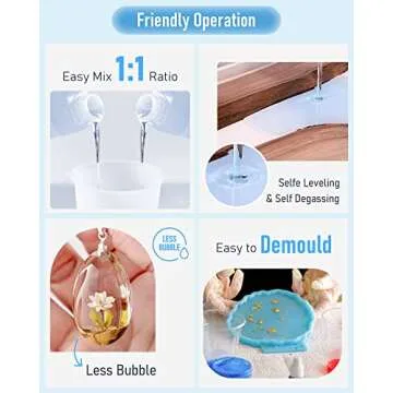 Nicpro 1 Gallon Crystal Clear Epoxy Resin Kit, High Gloss & Bubbles Free Resin Supplies for Art Coating and Casting, Craft DIY, Wood, Tabletop, Bar Top, Molds, River Tables with Cups, Sticks, Gloves