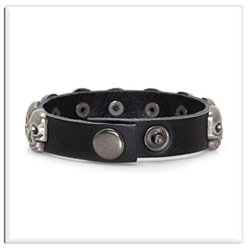 Xusamss Punk Rock Skull Cuff Bracelet - Edgy Style