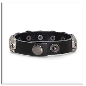 Xusamss Punk Rock Skull Cuff Bracelet - Edgy Style