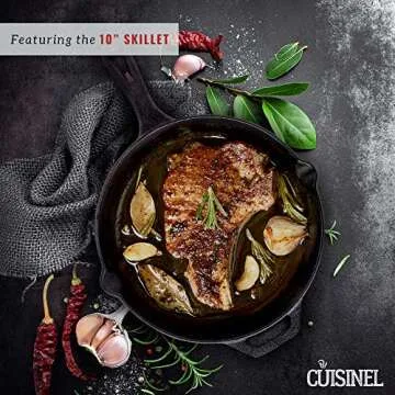 Cuisinel Cast Iron Cookware Set - 9-Piece Pre-Seasoned Kit