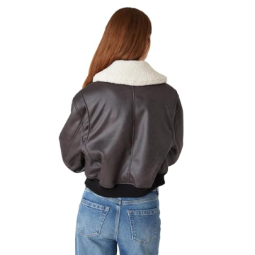 Stylish Blank NYC Women's Bomber Jacket in Grey