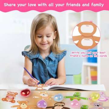 MZfowsen 24Pack Valentines Day Gifts for Kids Boys Girls, Valentines Day Cards with Heart Shape Squishy Toys for Kids School Classroom Prizes Exchange Gifts