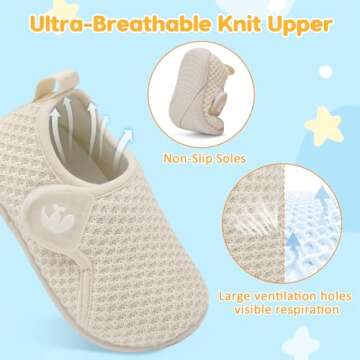 FEETCITY Toddler Walking Shoes Slip On Toddler Shoes Boys Girls Kids Sports Sneakers Casual School Shoes Barefoot Shoes