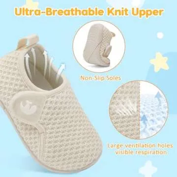 FEETCITY Toddler Walking Shoes Slip On Toddler Shoes Boys Girls Kids Sports Sneakers Casual School Shoes Barefoot Shoes