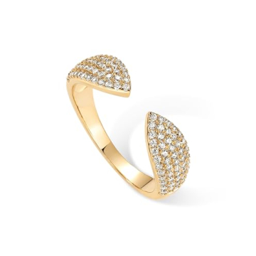PAVOI 14K Gold Plated Cuff Ring - Elegant Eternity Band
