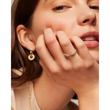 PAVOI 14K Gold Plated Cuff Ring - Elegant Eternity Band