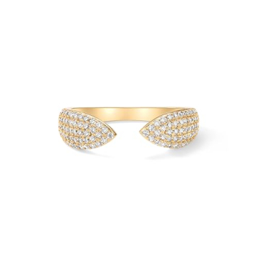 PAVOI 14K Gold Plated Cuff Ring - Elegant Eternity Band