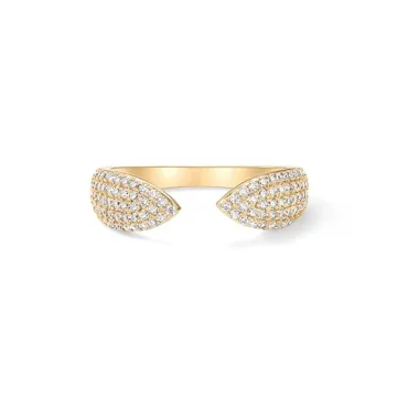 PAVOI 14K Gold Plated Cuff Ring - Elegant Eternity Band