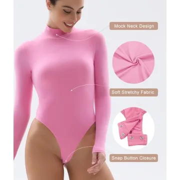 Stylish SHAPERX Bodysuit for Women in Pink