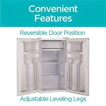 BLACK+DECKER BCRK32W Compact Refrigerator Energy Star Single Door Mini Fridge with Freezer, 3.2 Cubic Ft., White