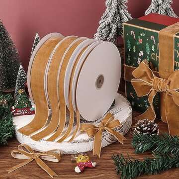 Jeuhoue Velvet Ribbon Red, 1-1/2 Inch for Gift Wrapping