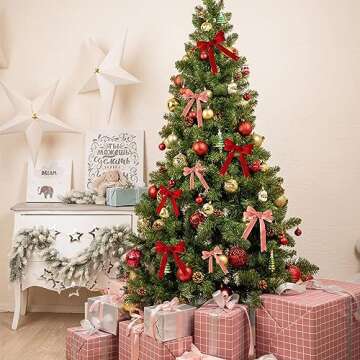 Jeuhoue Velvet Ribbon Red, 1-1/2 Inch for Gift Wrapping