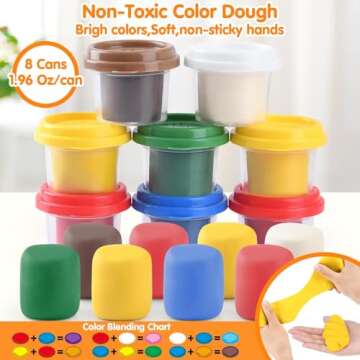 Color Dough Sets for Kids Ages 4-8,Play Kitchen Ice Cream Maker Color Dough Set for Kids Ages 2-4,Ar...