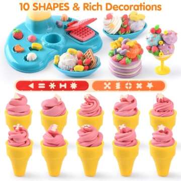 Color Dough Sets for Kids Ages 4-8,Play Kitchen Ice Cream Maker Color Dough Set for Kids Ages 2-4,Arts Crafts play Food Toys for Girls Boys 3+,8 Cans of Modeling Compound,2 oz Cans,Multicolor