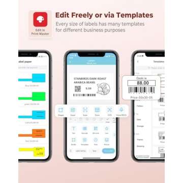 Phomemo Label Printer - M110 Thermal Label Printer, Upgraded Bluetooth Portable Label Maker for Product, Address, Small Business, Sticker, Home, DIY for Phone/Tablet/PC/Mac, with 100 Labels, Baby Pink