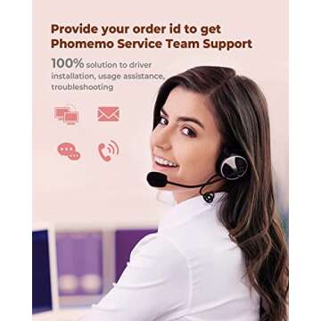 Phomemo Label Printer - M110 Thermal Label Printer, Upgraded Bluetooth Portable Label Maker for Product, Address, Small Business, Sticker, Home, DIY for Phone/Tablet/PC/Mac, with 100 Labels, Baby Pink