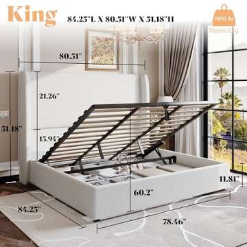 Elevate Your Space with AMERLIFE King Size Upholstered Storage Bed