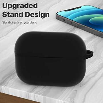 ATUAT for AirPods Pro 1st/2nd Generation Case Cover, Protective Silicone Skin Accessories with Keych...