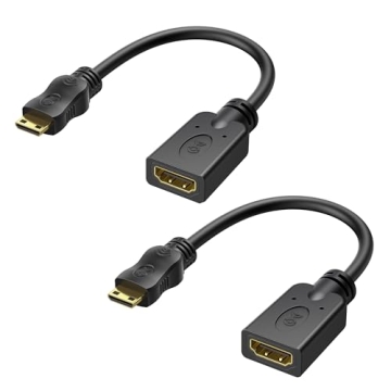 Cable Matters 2-Pack Mini HDMI to HDMI Adapter (HDMI to Mini HDMI Adapter) 6 Inches with 4K and HDR ...