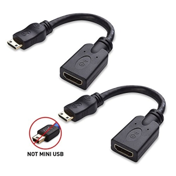 Cable Matters Mini HDMI to HDMI Adapter 2-Pack 4K Support