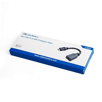 Cable Matters Mini HDMI to HDMI Adapter 2-Pack 4K Support