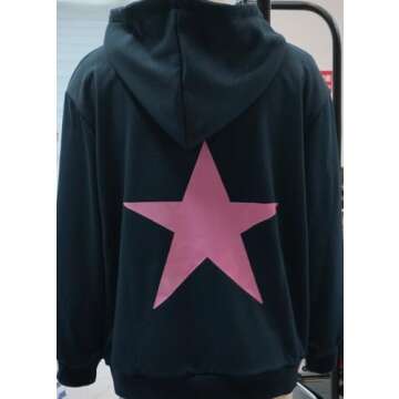 Foidiccx Y2k Hoodie Women Men Graphic Star Hoodies Vintage Aesthetic Pullover Sweatshirt Harajuku Jacket Streetwear Army Green