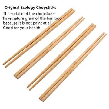 Chopsticks Reusable Chinese Natural Bamboo Chopsticks 9.8"/25cm Long Lightweight Wood Chopstick Set For Restaurant Eating Cooking -10 Pairs gift Sets Dishwasher Safe Japaness Style