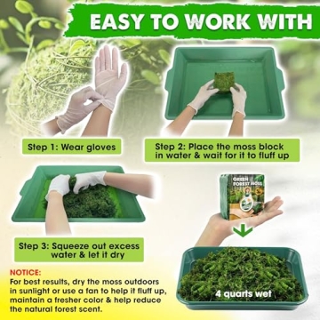 DUSPRO Green Moss for Crafts Perfect for DIY Wedding Decor