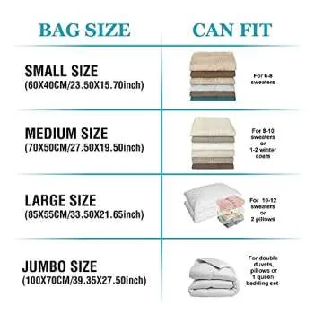 Vacuum Storage Bags - 10 Jumbo Space Saver Bags with Pump