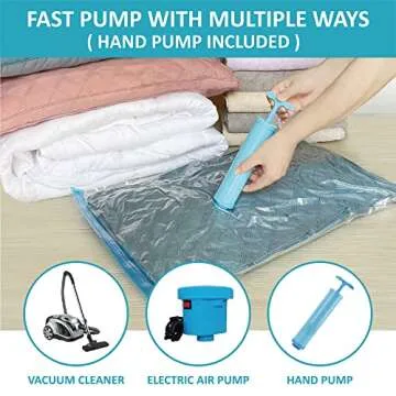 Vacuum Storage Bags - 10 Jumbo Space Saver Bags with Pump