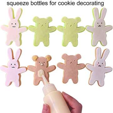 Belinlen 24pcs(12pcs 30ml; 12pcs 60ml) Plastic Squeeze Bottles with Twist Cap Cookie Decorating Supp...