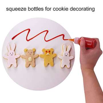 Belinlen 24pcs(12pcs 30ml; 12pcs 60ml) Plastic Squeeze Bottles with Twist Cap Cookie Decorating Supplies, Cookie Supplies Writer Bottles Food Coloring and Royal Icing Supplies