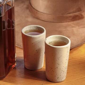 MEXTEQUIL - Talavera Shot Glasses Set of 4 Authentic Mexican Tequila Shot Glasses - Hand-painted - 2...