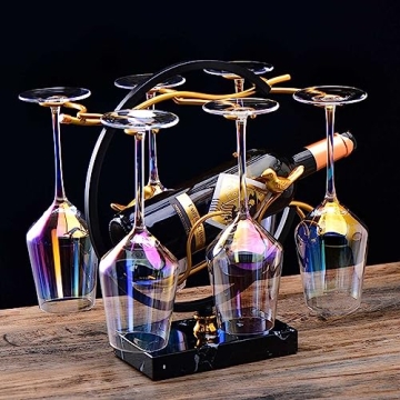 HELLWANG Wine Glasses Set of 2 - Dazzling Hand Blown Design