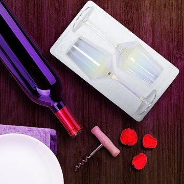 HELLWANG Wine Glasses Set of 2 - Dazzling Hand Blown Design