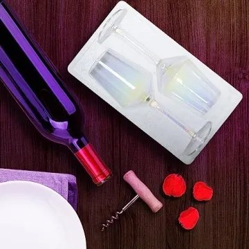 HELLWANG Wine Glasses Set of 2 - Dazzling Hand Blown Design