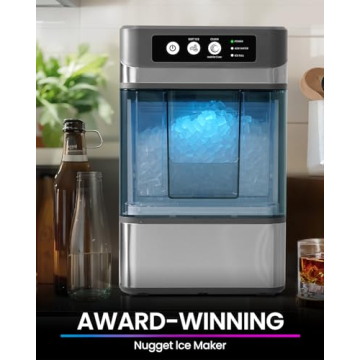 KeyEnergy Nugget Ice Maker for Fast Chewable Ice