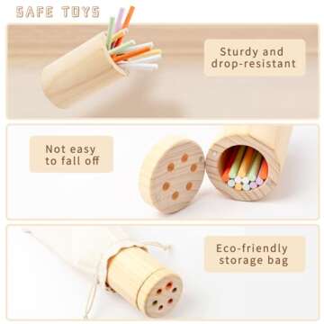 Montessori Toys for 1-3 Year Old, Wooden Learning Color Sorting Toys for Toddlers Age 1 2 3, Educational Fine Motor Developmental Infants Sensory Matching Games, 18 Month Old Toys for Girls Boys