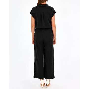 PRETTYGARDEN Women's Summer 2 Piece Outfits Casual Tracksuit Short Sleeve Button Down Shirts Long Pa...