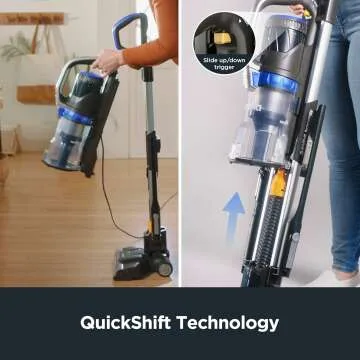 Eureka QuickShift Upright Home OmniVerse Vacuum Cleaner with Large Dust Cup, Advanced Anti-Tangle Technology and HEPA Filter, NEU801BL with Motorized Pet & Stair Tool, Blue