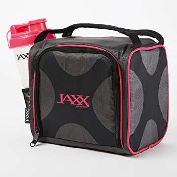 Fit & Fresh Original Jaxx FitPak Insulated Cooler Lunch Box, Meal Prep Bag with Portion Control Cont...