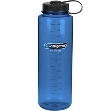 Nalgene Titan Wide Mouth Water Bottle, Blue, 48oz, Model Number: 340607