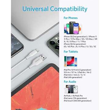 Anker iPhone Charger Cable [3-Pack] Powerline Lightning Cable (3ft) MFi Certified—Lightning Cables for iPhone SE / 11/11 Pro / 11 Pro Max/XS/XS Max/XR / 8, iPad 8, and More