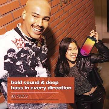 JBL Pulse 5 - Portable Bluetooth Speaker with Dazzling Lights Original Pro Sound, Black