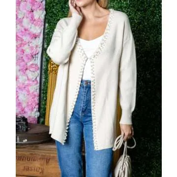 Chic LifeShe Women's Pearls Cardigan for All Occasions