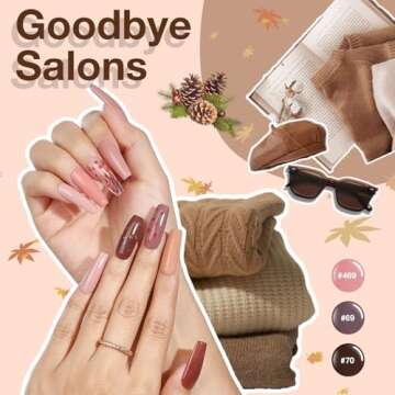 AZUREBEAUTY Dip Powder Nail Kit Classic Brown Nude Collection Glitter Fall 20 Colors Neutral Chocolate Skin Tone Dip Nail Liquid Set with Base/Top Coat Activator French Nail Art Manicure Salon Home