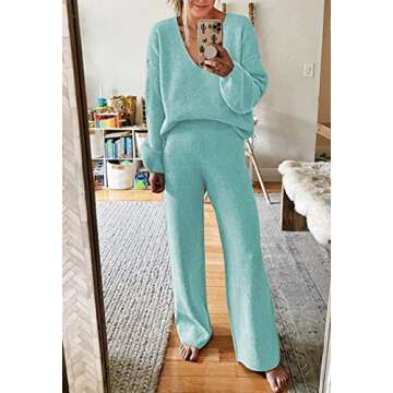 Viottiset Women's Two Piece Sweater Set Cozy Loungewear