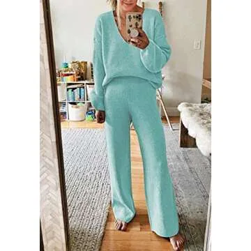 Viottiset Women's Two Piece Sweater Set Cozy Loungewear