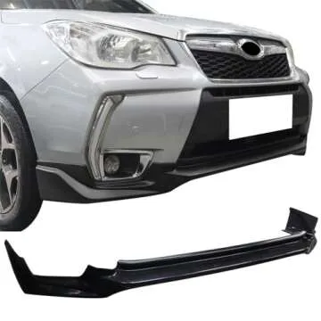 Front Lip Compatible with 2014-2018 Subaru Forester XT, Factory Style Unpainted Black ABS Plastic Air Dam Chin Front Lip Splitter Spoiler by IKON MOTORSPORTS, 2015 2016 2017