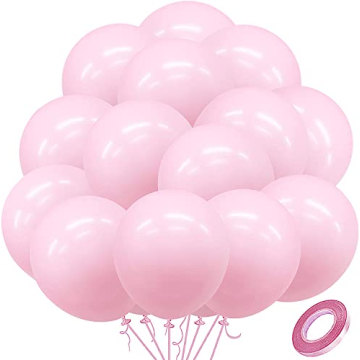 Light Pink Balloons Pastel Pink Balloons, 50Pcs 12In Pink Latex Balloons Baby Pink Balloons for Birt...